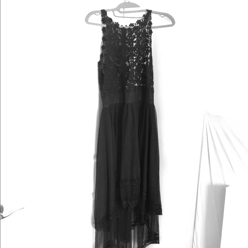 Brand New Bebe long black lace dress